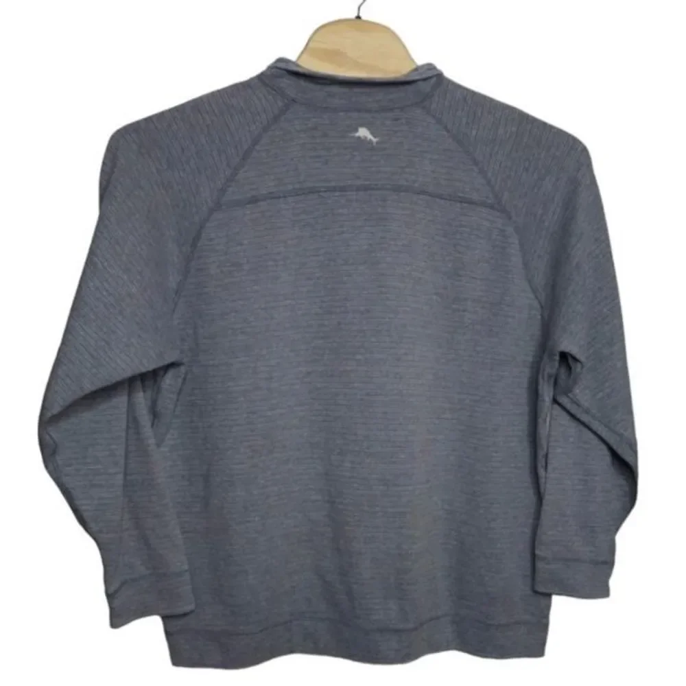 Tommy Bahama Men's Reversible‎ Sz 2X Gray Cotton Long Sleeve 1/4 Zip Pullover